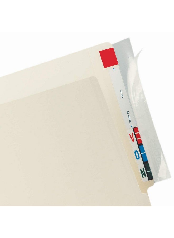 Tabbies Self-Adhesive Label/File Folder Protector, End Tab, 2 X 8, Clear, 100/box