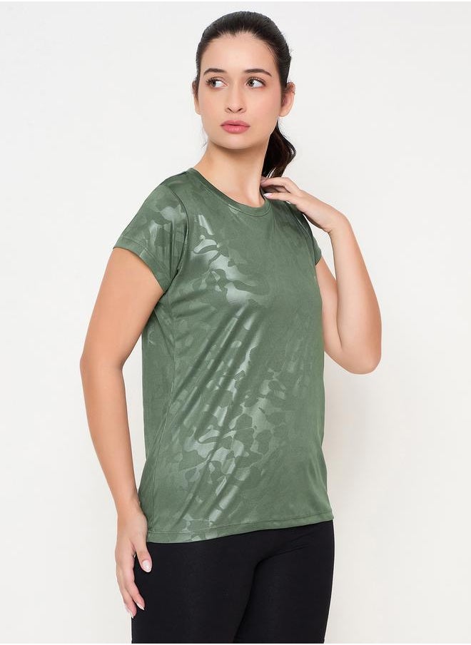 Clovia Camouflage Print Short Sleeve Comfort Fit T-Shirt by Styli  - Image 2