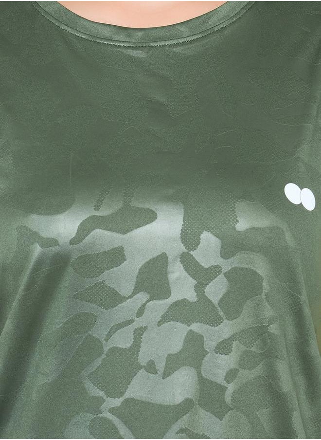Clovia Camouflage Print Short Sleeve Comfort Fit T-Shirt by Styli  - Image 4