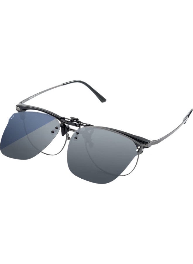 Mimikawa River Polarized Clip-On Sunglasses Portable Sunshade Anti-Glare Sunglasses Uv Protection Black Gray Lens - Image 2