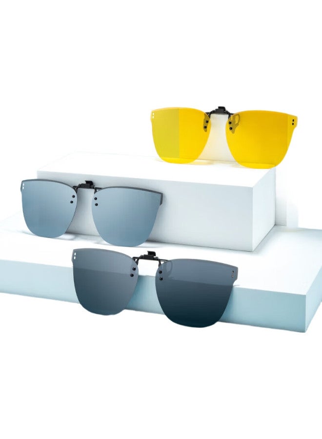 Mimikawa River Polarized Clip-On Sunglasses Portable Sunshade Anti-Glare Sunglasses Uv Protection Black Gray Lens - Image 3