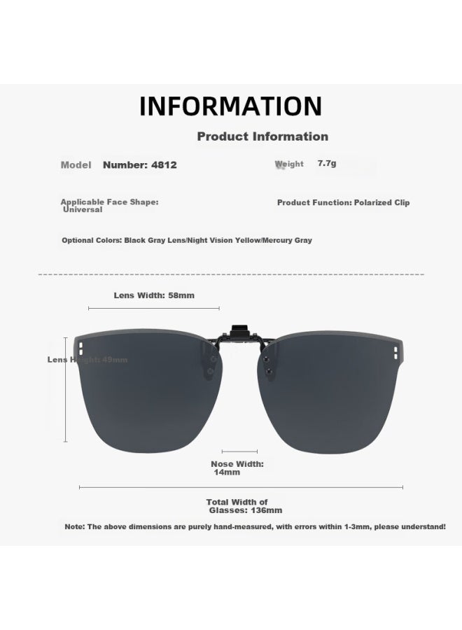 Mimikawa Sanmu River Polarized Clip-on Sungl Portable Sunshade Anti-glare Sungl Uv Protection Black Gray Lens - Image 3