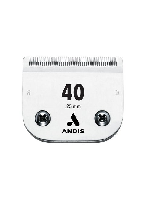 Andis - 64076, Ultra Edge Super Blocking Dog Clipper Blade - Built with Carbon-Infused Steel, Sharp Cutting Edges with Zero Gaps, Size-40, Removes Hairs 1/100-Inch - for Full Body Grooming, Chrome