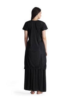 مملكة الإكسسوارات بدلة ليلية نسائية صيفية حريرية من الساتان  - Image 4