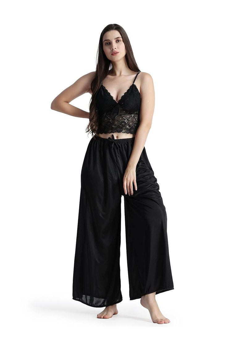 Accessorize Kingdom - Women's Satin  Silky Summer Loungewear Night suit - Image 1