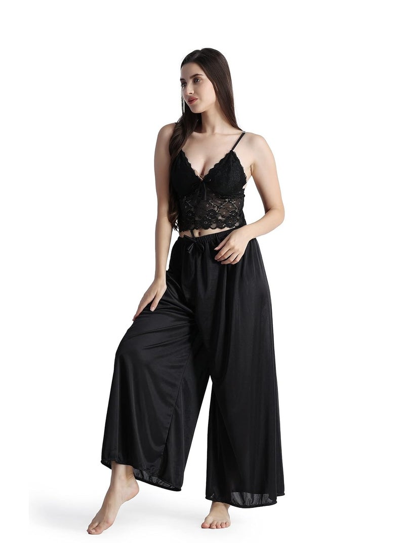 Accessorize Kingdom - Women's Satin  Silky Summer Loungewear Night suit - Image 1