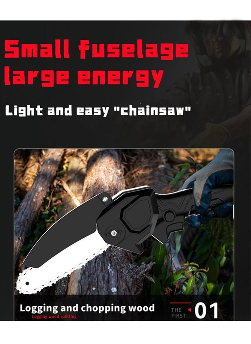 EzzySo - Upgraded Mini Chainsaw 6 Inch Electric Chainsaw 48V Battery Powered 1500mAh Battery One-Hand Portable Electric Saw for Wood Cutting Tree Branch Trimming Wood Cutting Gardening - Image 1