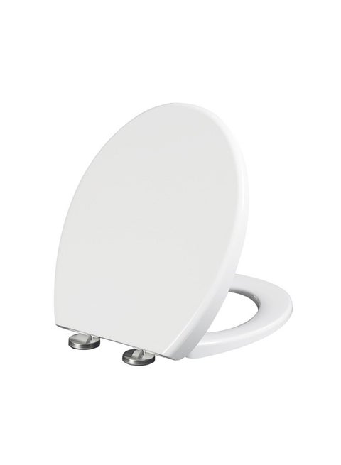 O Round Toilet Seat with Grip Tight Bumpers, Release, Quick Attach Hardware, White