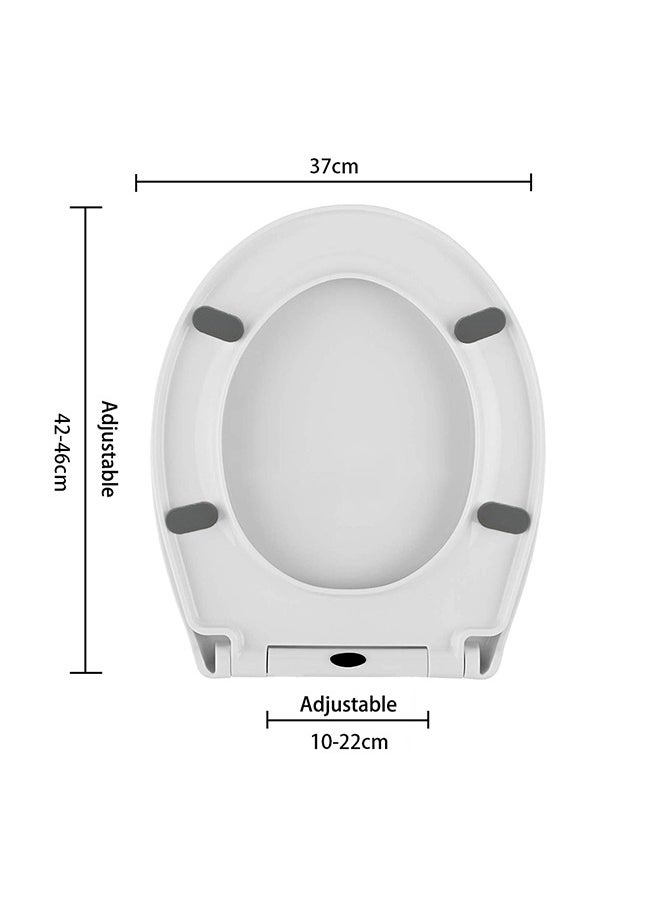 Garlo O Round Toilet Seat with Grip Tight Bumpers, Release, Quick Attach Hardware, White  - Image 2