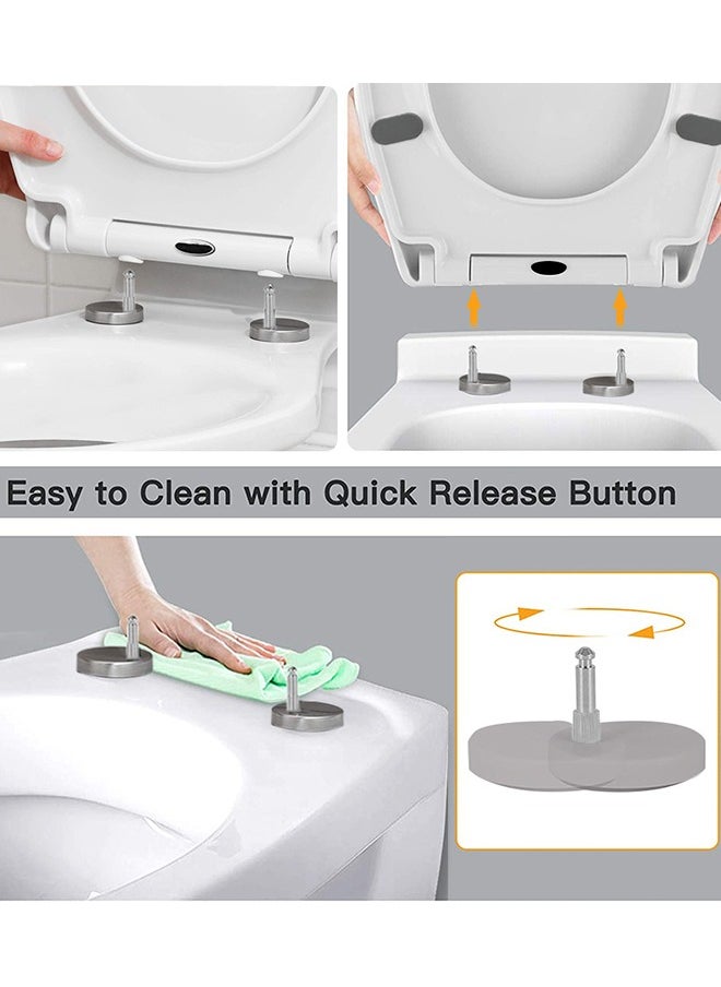 Garlo O Round Toilet Seat with Grip Tight Bumpers, Release, Quick Attach Hardware, White  - Image 5