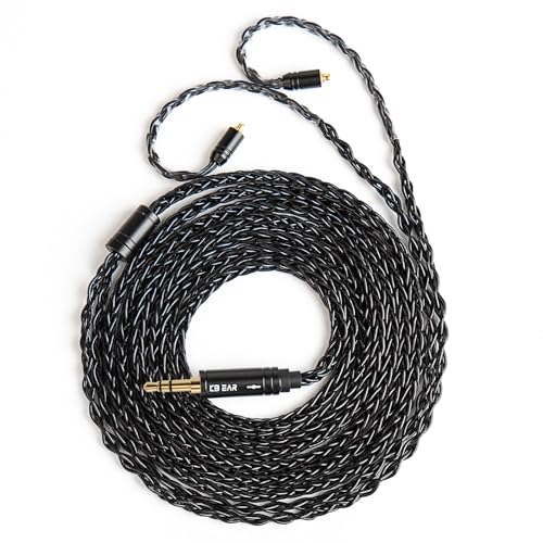 Kinboofi 2M MMCX Long Earphone Cable, KBEAR ST12 Plus Replacement Earphone Cable,Improve Comfortable Wearing Upgraded in Ear Monitor Replacement Wire for FILO FH3 FD3 (MMCX 3.5, Black, 2.0m) - Image 1
