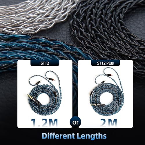 Kinboofi 2M MMCX Long Earphone Cable, KBEAR ST12 Plus Replacement Earphone Cable,Improve Comfortable Wearing Upgraded in Ear Monitor Replacement Wire for FILO FH3 FD3 (MMCX 3.5, Black, 2.0m) - Image 3