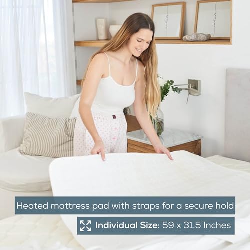 Beurer بطانية تحتية مدفأة Beurer UWB55 مع 8 إعدادات حرارة وفلانيل فائق النعومة، وسادة مرتبة كهربائية مع ميزات أمان ضد السخونة الزائدة، تسخين سريع، قابلة للغسل في الغسالة، 59" × 31.5" - Image 2