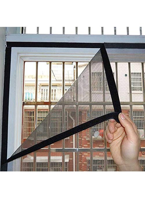 DM DASII MAT - DM Dasii Fiberglass Mosquito Net for Windows Doors Easy DIY Install Durable Insect Screen PreStitched with Fastener Tape AntiMosquito Mesh 4 5 ft Grey - Image 1