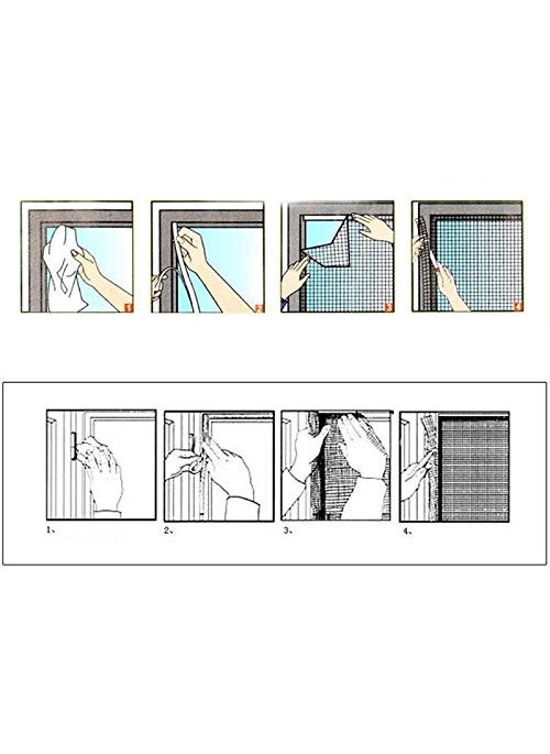 DM DASII MAT - DM Dasii Fiberglass Mosquito Net for Windows Doors Easy DIY Install Durable Insect Screen PreStitched with Fastener Tape AntiMosquito Mesh 4 5 ft Grey - Image 1