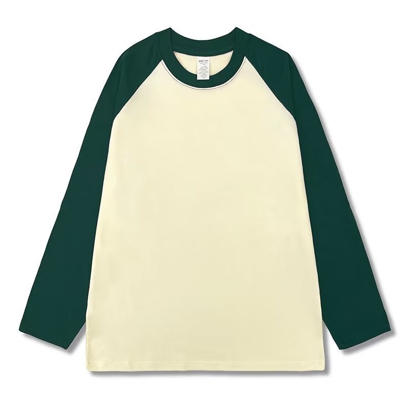 Raglan Long Sleeve T-Shirt Men'S And Women'S Ins Fashion Brand Hip Hop High Street Hong Kong Style Trend Loose Top T-Shirt - Image 1