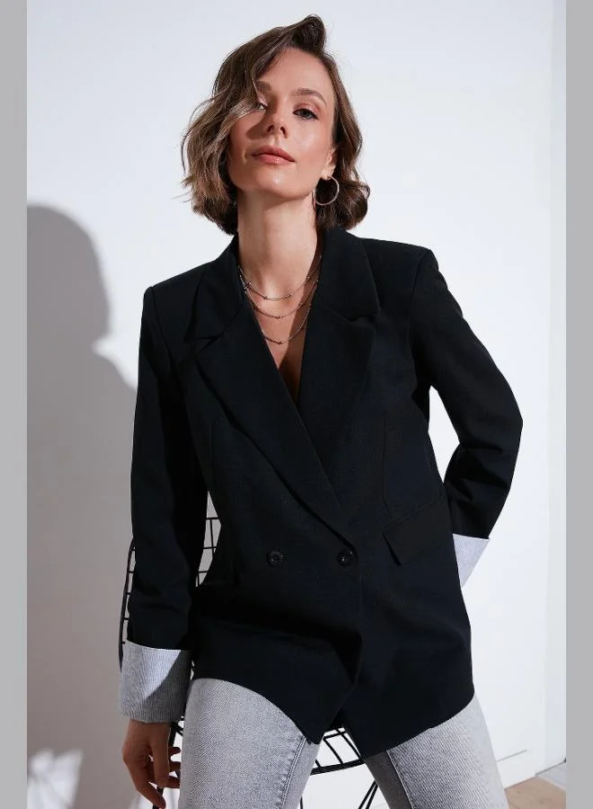 Lela Lela Regular Fit Double-Breasted Blazer Jacket for Women JACKET 611BC00025