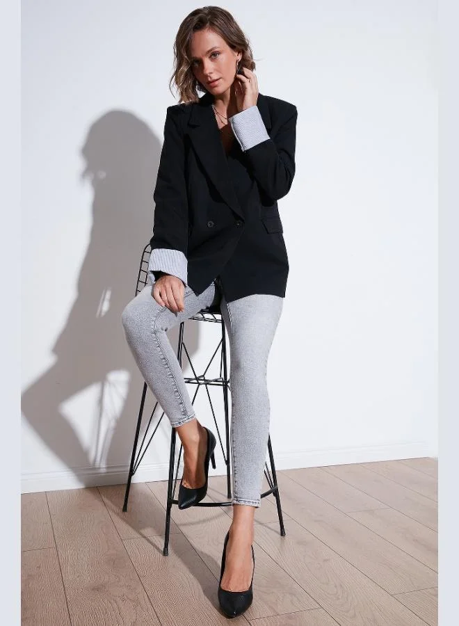 Lela Lela Regular Fit Double-Breasted Blazer Jacket for Women JACKET 611BC00025