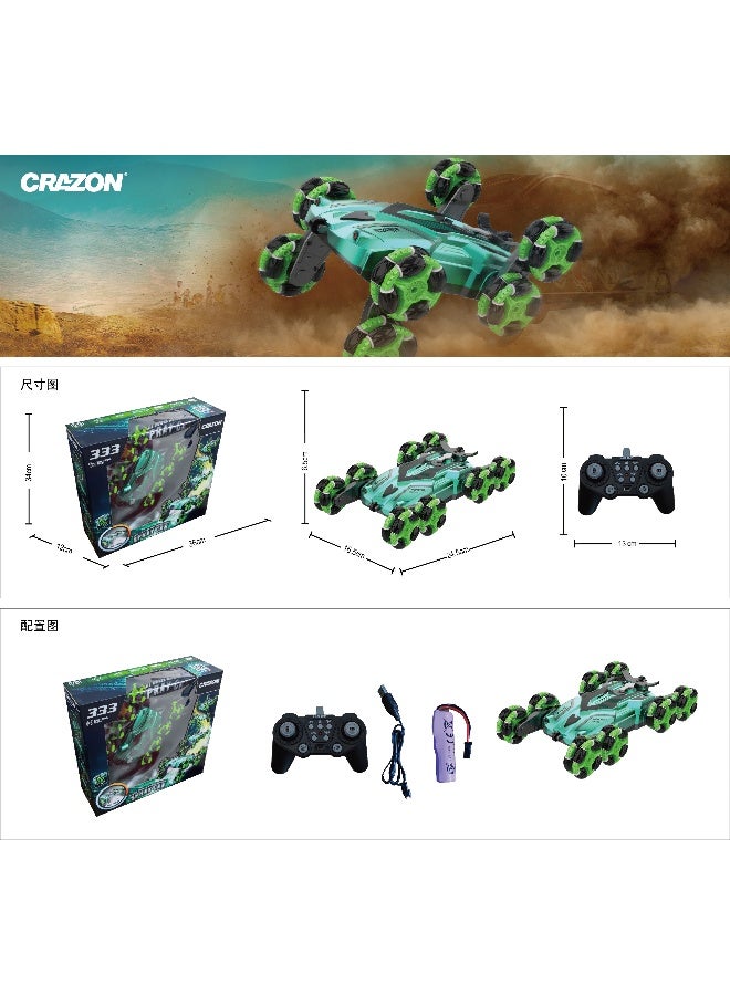 Crazon - 2.4G Rc Eight-Wheels Drift Car With Smoking – Remote Control Toy for Kids Ages 6+