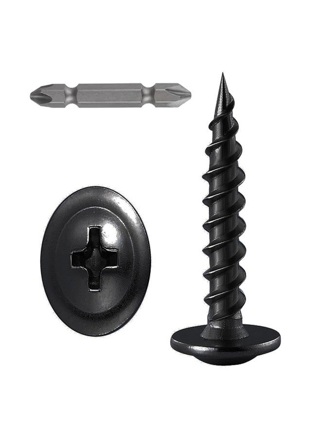 Wensilon (250 pcs)#8×1" Black Truss Head Wood Screws Quick Metal Self Tapping Zinc Oxide - Image 1