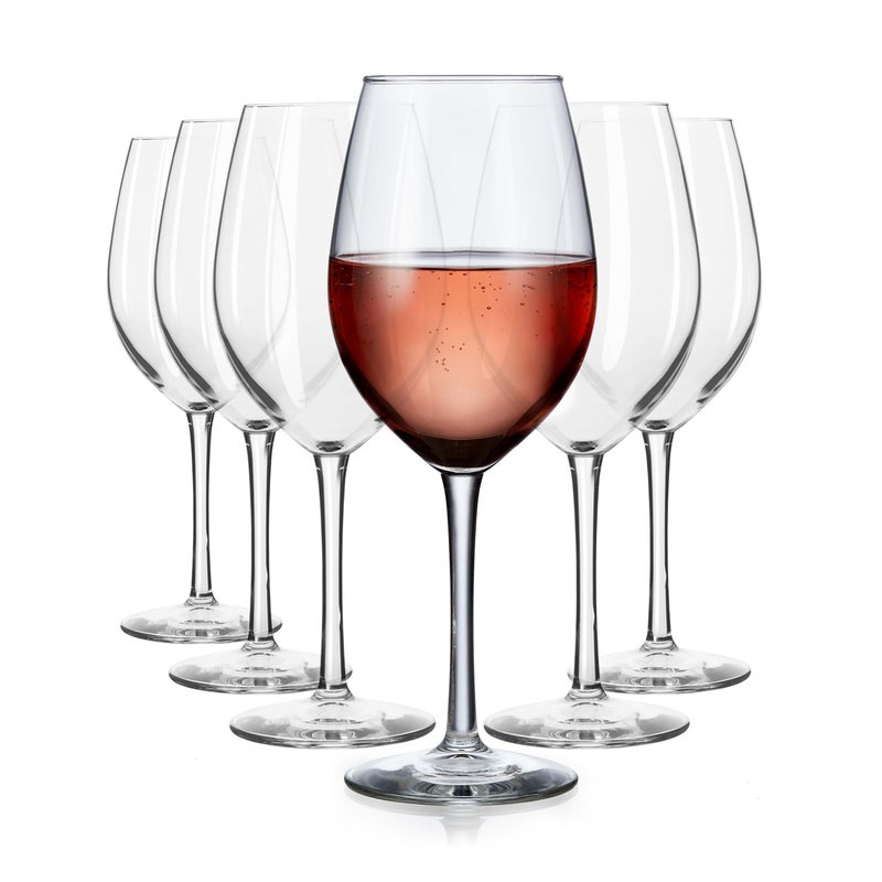 LIBBEY Libbey Entertaining Essentials All Purpose Wine Glasses 17 Oz Classic Red and White Wine Glass Set of 6 Stemware Glasses for Special Occasions 