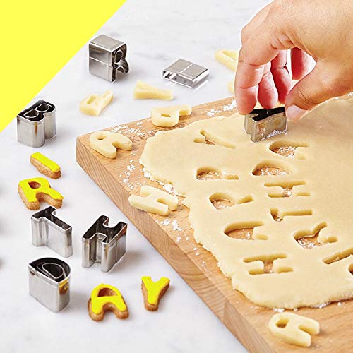 HARI - Cookie Cutter Set 26 Pcs Stainless Steel Alphabet Letters Biscuit Cookie Cutters Mini A-Z Shaped Cookie Molds - Image 5