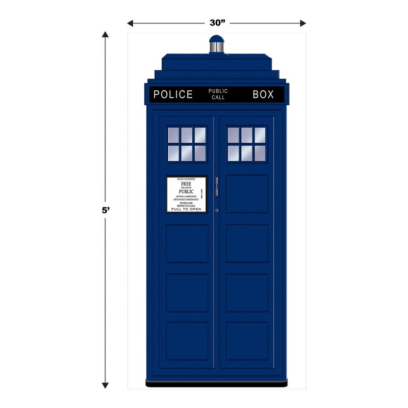 Beistle Plastic Blue Police Call Box Door Covers, 6' x 30", Set of 2 - British Themed Party Supplies, Crime Scene Decorations, Law Enforcement Policeman Wall Prop - Image 2