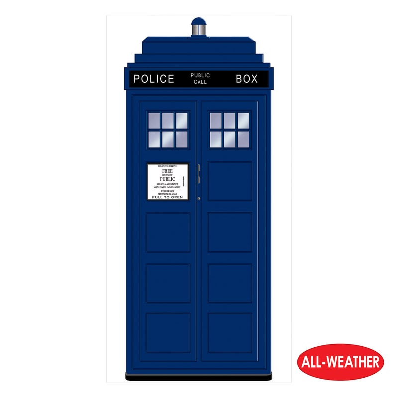 Beistle Plastic Blue Police Call Box Door Covers, 6' x 30", Set of 2 - British Themed Party Supplies, Crime Scene Decorations, Law Enforcement Policeman Wall Prop - Image 3