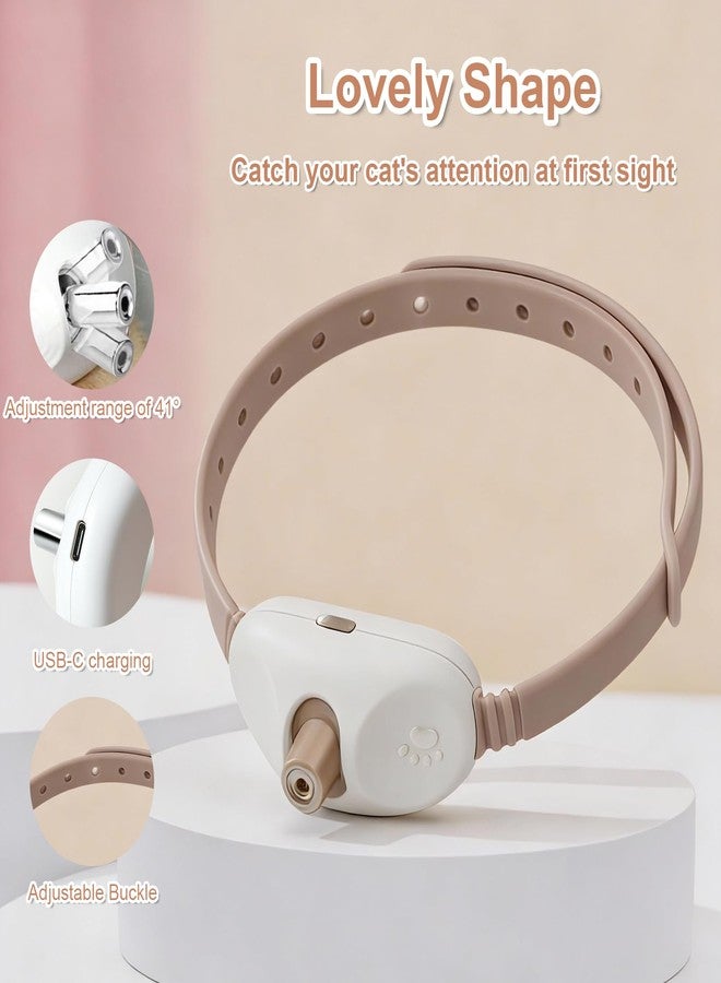 Walfront Cat Toys, Adjustable Fit 9.1-13.4"(23-34cm) Wide Beam Angle Brown Light-Up Collar, USB Rechargeable 2 Modes with Automatic Chasing, Playtime at Home for Energetic Cats, Fun Exercise - Image 4