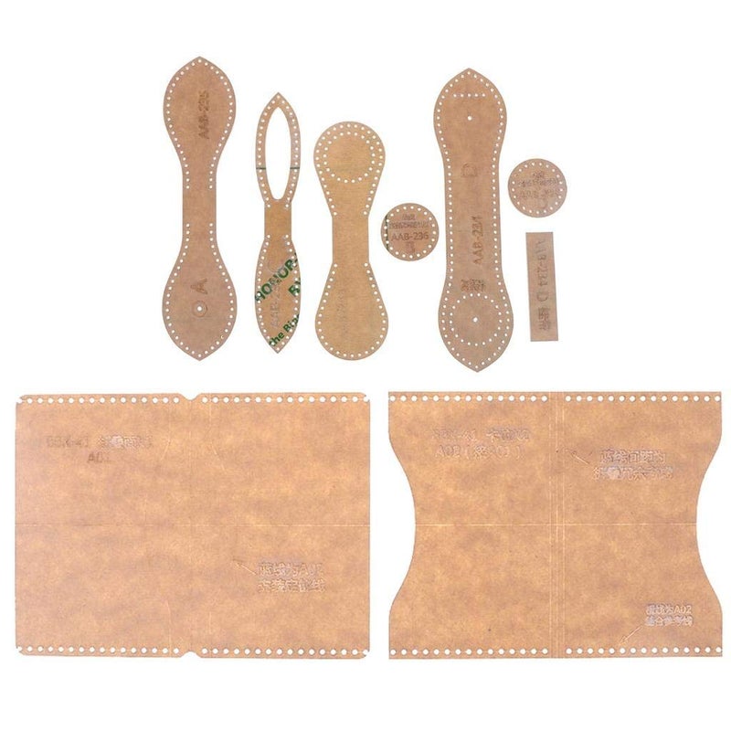 CoscosX DIY Wallet  Keychain Leather Templates  Clear Acrylic Stencils for Leather Craft Quilting  Sewing  5 Pack 