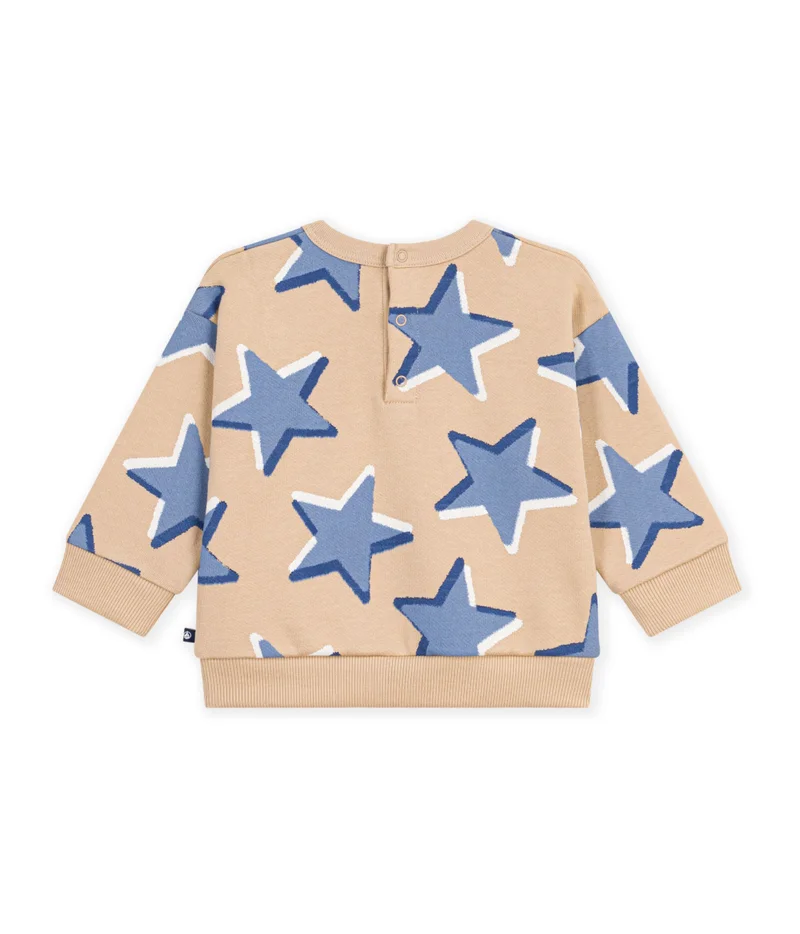 Petit Bateau Babies' Heart-Print Cotton Sweatshirt