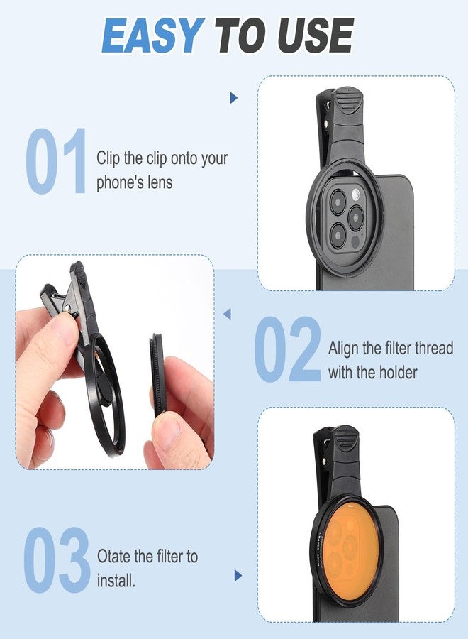 PATIKIL 52mm Phone Camera Lens, Clip-On Full Color Filter Circular Polarizing Lens for Most Smart Phones and DSLR Cameras, Orange - Image 3