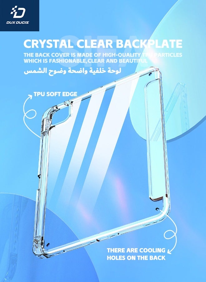 DUX DUCIS iPad Pro 13-Inch (7th Generation) Case, Hybrid Crystal Folio Case, [With Apple Pencil Holder][Auto Sleep Wake][Dual Standing Positions][Shockproof & Anti-Drop] for iPad Pro 2024 13-inch, Light Blue - Image 3
