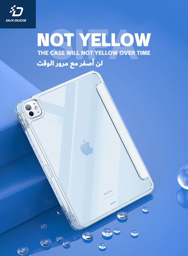 DUX DUCIS iPad Pro 13-Inch (7th Generation) Case, Hybrid Crystal Folio Case, [With Apple Pencil Holder][Auto Sleep Wake][Dual Standing Positions][Shockproof & Anti-Drop] for iPad Pro 2024 13-inch, Light Blue - Image 4