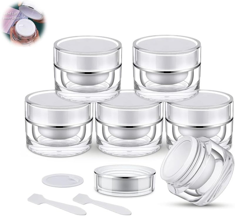 Plastic Cream Jars, 0.35oz Clear Lotion Travel Containers with Leak Proof Lids, Wide Mouth Moisturizer Containers for Creams, Beauty Products, Powder - Image 1