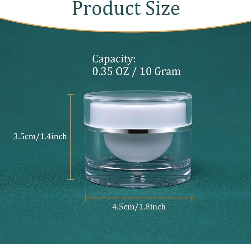 Plastic Cream Jars, 0.35oz Clear Lotion Travel Containers with Leak Proof Lids, Wide Mouth Moisturizer Containers for Creams, Beauty Products, Powder - Image 4