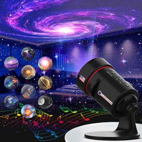 VanSmaGo White Noise Galaxy Projector with Sound Machine 28 Soothing Sounds Memory Function Sleeping Timer Star Light Planetarium Projector with Starry Sky Space Solar System Moon Nebula for Adults Baby Kids - Image 1