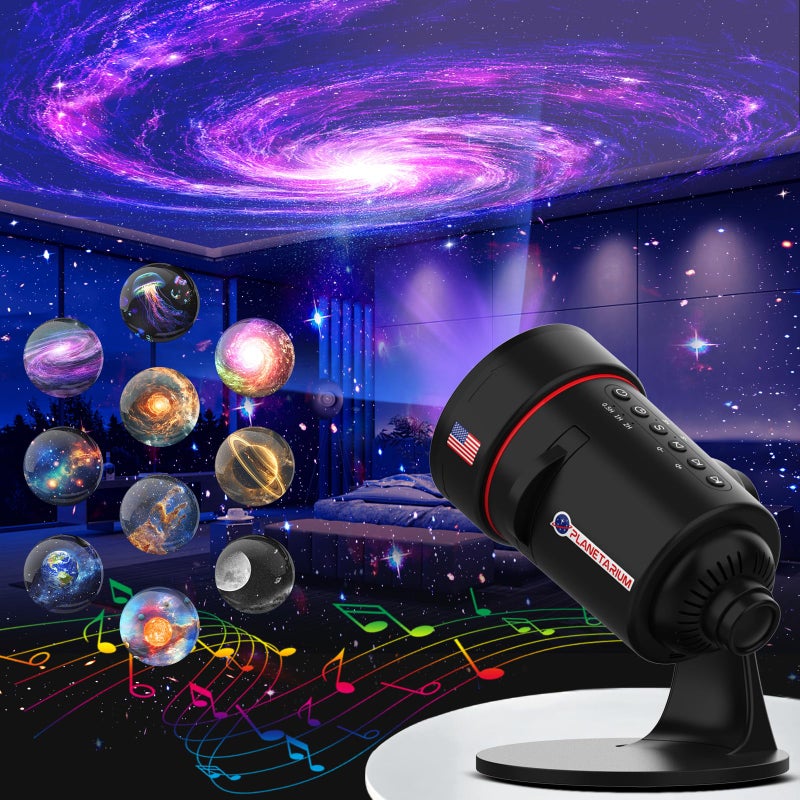 VanSmaGo White Noise Galaxy Projector with Sound Machine 28 Soothing Sounds Memory Function Sleeping Timer Star Light Planetarium Projector with Starry Sky Space Solar System Moon Nebula for Adults Baby Kids - Image 2