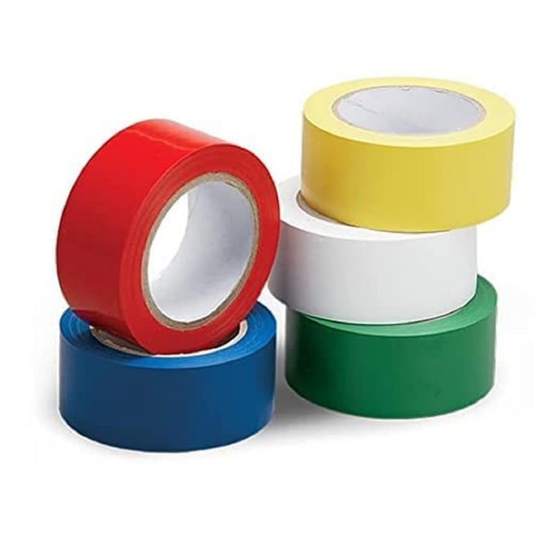 Zohra ZOHRA Vastu Remedy Color Tape for Home 4 Inch x 15m Red Yellow White Blue Green Color Tape for Toilet Kitchen Entrance Vastu Energizing Tape for Positive Energy Pack of 5 - Image 1