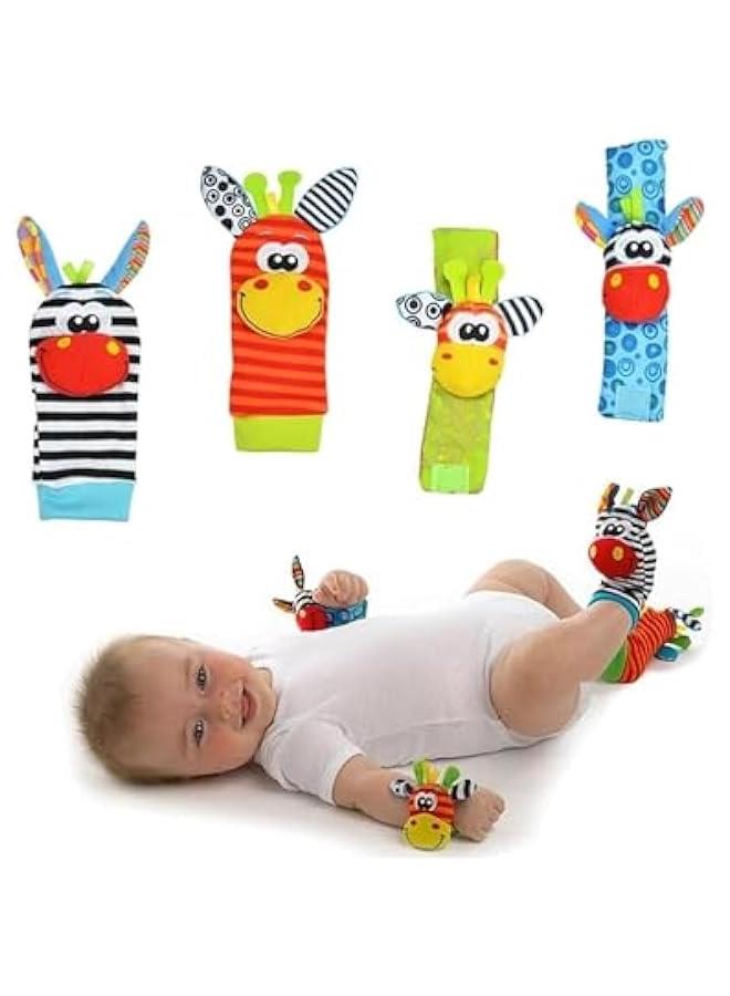 هوكور Portalov 4 Pcs Newborn Baby Soft Toys and Foot finder Set, Perfect Toys for 0-12 Months Newborn,Boys and Girls Shower Gifts, Garden Bug Series - Image 1