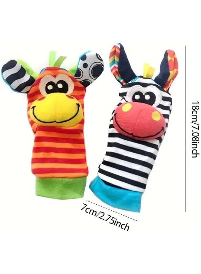 هوكور Portalov 4 Pcs Newborn Baby Soft Toys and Foot finder Set, Perfect Toys for 0-12 Months Newborn,Boys and Girls Shower Gifts, Garden Bug Series - Image 4