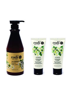 CODi CODi Jasmine Lotion  Body and Hand Lotion with Pump for Women and Men  Jasmine Body Lotion with Wonderful Jasmine Scent  Less Greasy Quick Absorbent  1 750ml Bottle and 2 100ml Tubes 