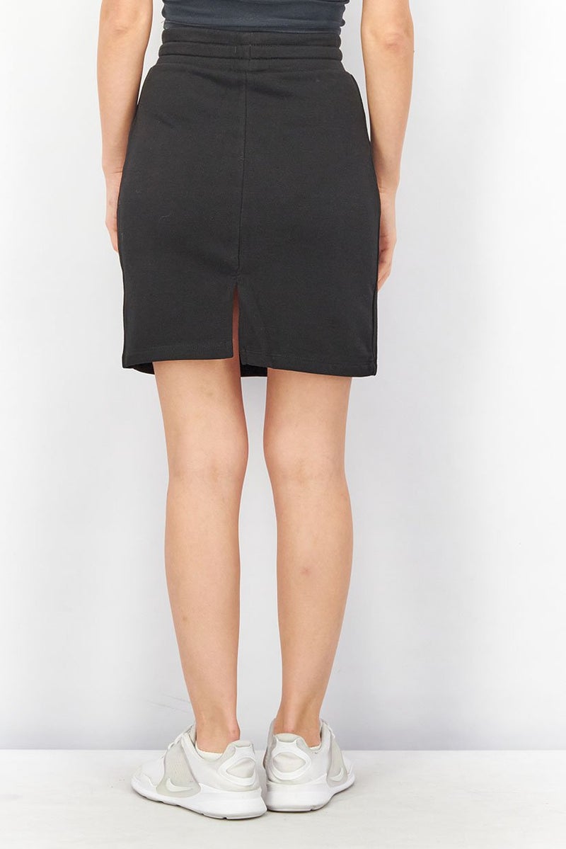 JOHN RICHMOND Women Sportswear Fit Drawstring Brand Logo Mini Skirt, Black  - Image 3