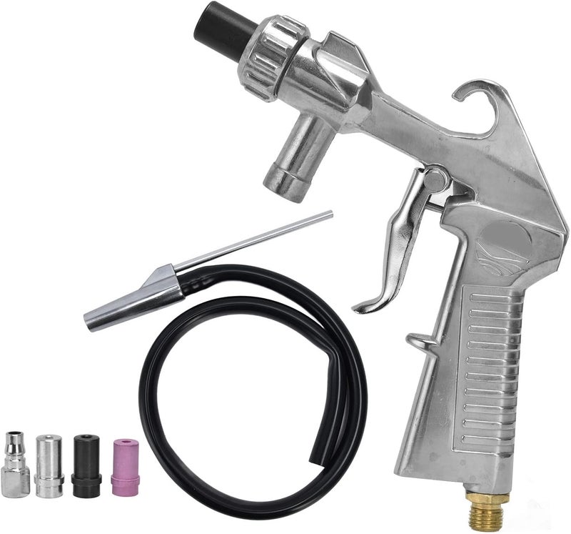 Pneumatic Air Sand Kit with Nozzles and 33.46in Tube, Aluminum and Ceramic Industrial Sandblasting Gun - High Pressure Rust Removal, Surface Refinishing for Home and - Image 1