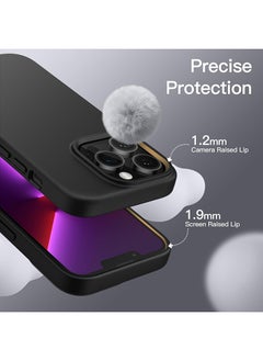 Case Up Compatible with iPhone 13 Pro Max 6.7 Inch Case, Premium Liquid Silicone [Camera Protection] [Soft Anti-Scratch Microfiber Lining] Shockproof Protective Slim Phone Cover for iPhone 13 Pro Max, Black  - Image 4