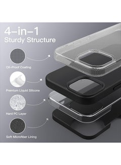 Case Up Compatible with iPhone 13 Pro Max 6.7 Inch Case, Premium Liquid Silicone [Camera Protection] [Soft Anti-Scratch Microfiber Lining] Shockproof Protective Slim Phone Cover for iPhone 13 Pro Max, Black  - Image 3