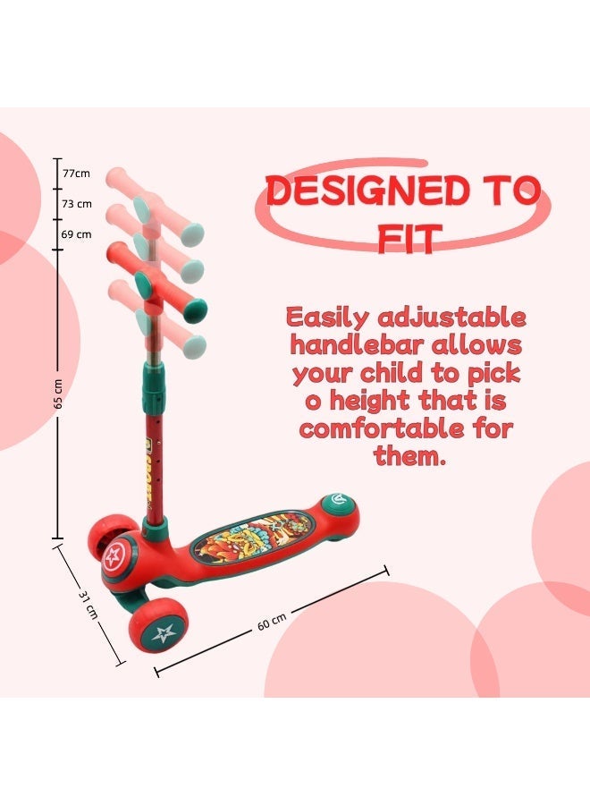 إيزي فيتشور سكوتر ركل قابل للطي من EASY FUTURE للأطفال من سن 3 إلى 8 سنوات: مقبض قابل لتعديل الارتفاع، عجلات LED، فرامل خلفية وموسيقى ممتعة، بما في ذلك مجموعة معدات الحماية - Image 4