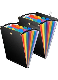 erorex Expanding File Folder 13 Pockets File Holder Organizer A4 Letter Size Paper Document Receipt Organizer Easy Backpack Access For Classroom Home Office And Travel 2 Pack  - Image 1