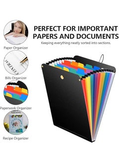 erorex Expanding File Folder 13 Pockets File Holder Organizer A4 Letter Size Paper Document Receipt Organizer Easy Backpack Access For Classroom Home Office And Travel 2 Pack  - Image 2