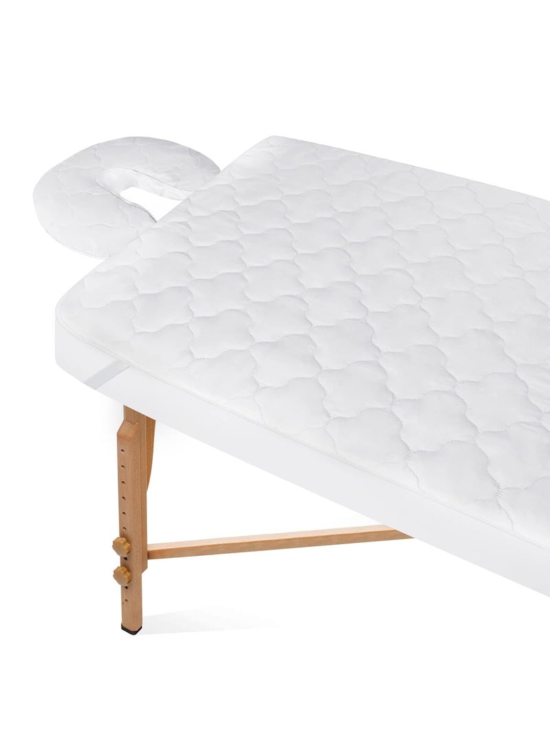 Moonsea 2Piece Waterproof Massage Table Sheet Set Extra Soft Cushy for Massage Tables Includes Massage Fitted Sheet and Face Rest Cover White 